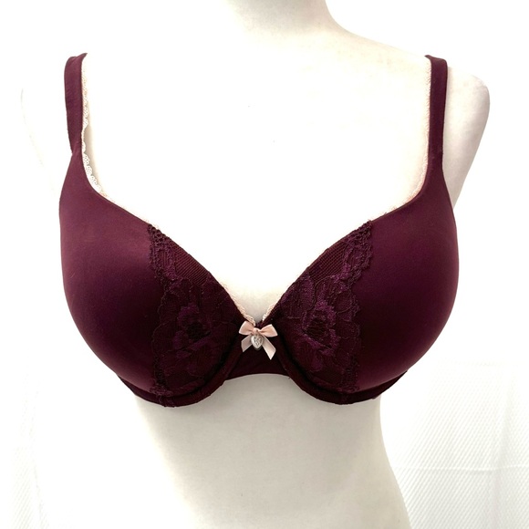 Victoria Secret. Body by Victoria Perfect Shape. 34DD burgundy. - Picture 1 of 9